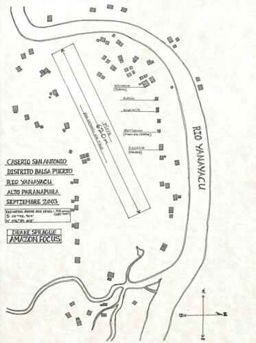 "Map of Chayahuita Caserio San Antonio, Peru" | Drake Sprague, 2003