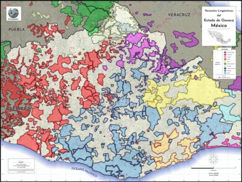 Map of Indigenous Linguistic Variation of Oaxaca, Mexico | Drake Sprague, 2020